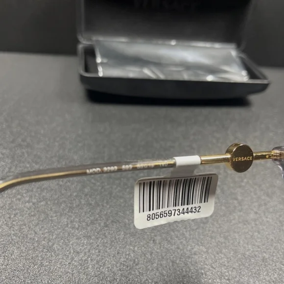 Versace Italy B Mod 3293 55[]18 140 Black / Gold Eyeglasses / Frames W/Case MH - Picture 4 of 10